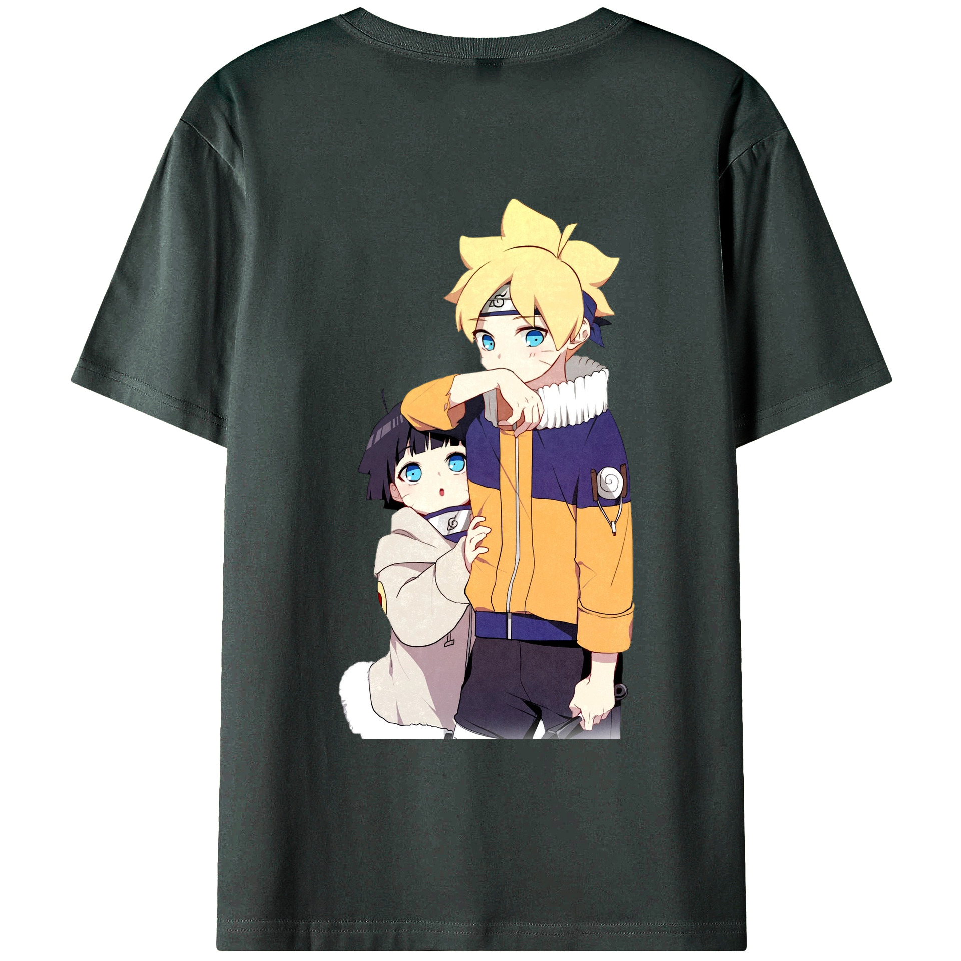 （画像用） NARUTO -ナルト- うずまき ボルト Uzumaki Boruto 綿100％ メンズ半袖Tシャツ（バックプリント） 通気性